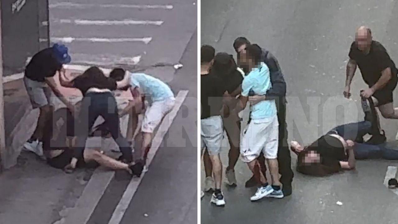 Due momenti della rissa a Montecatini