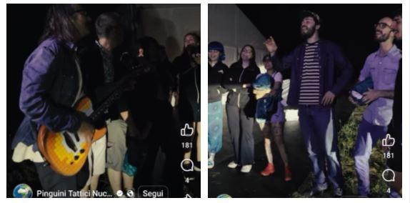 La sorpresa dei Pinguini Tattici Nucleari: cantano con i fan accampati per la notte davanti all’Rcf Arena