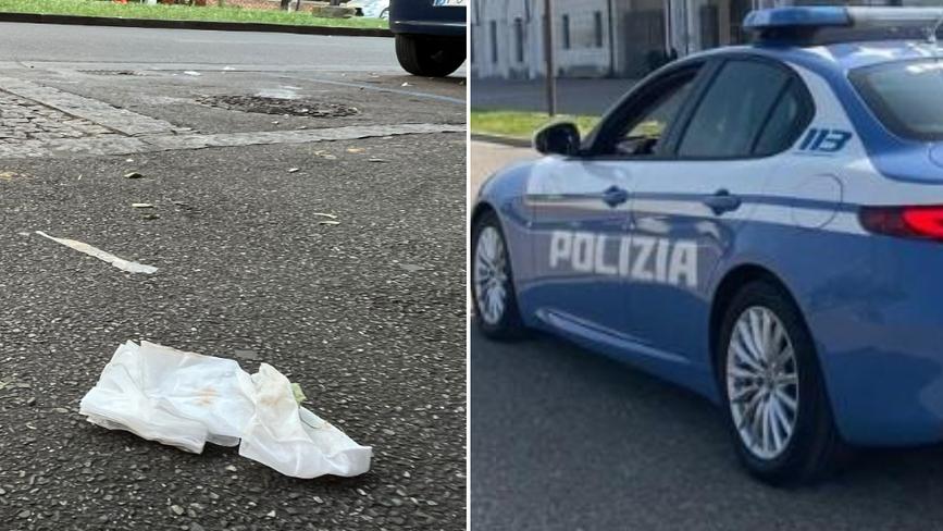 Ciò che resta in corso Vittorio Emanuele dopo l'aggressione e i soccorsi