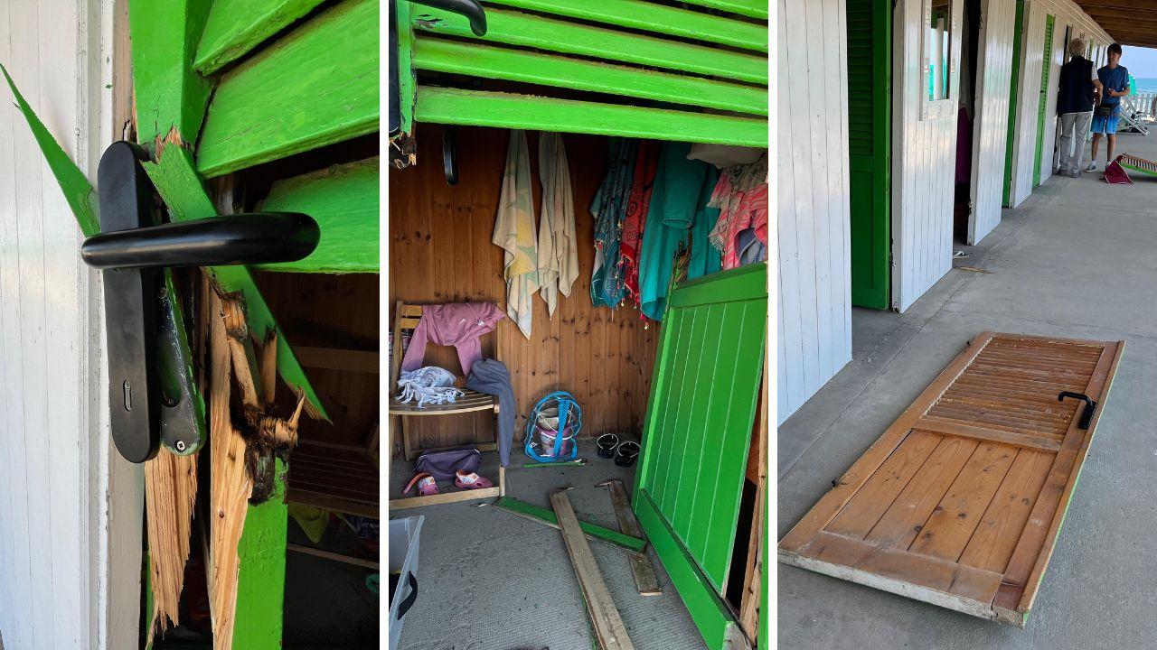 I danni dei vandali a Tirrenia (Foto Stick)