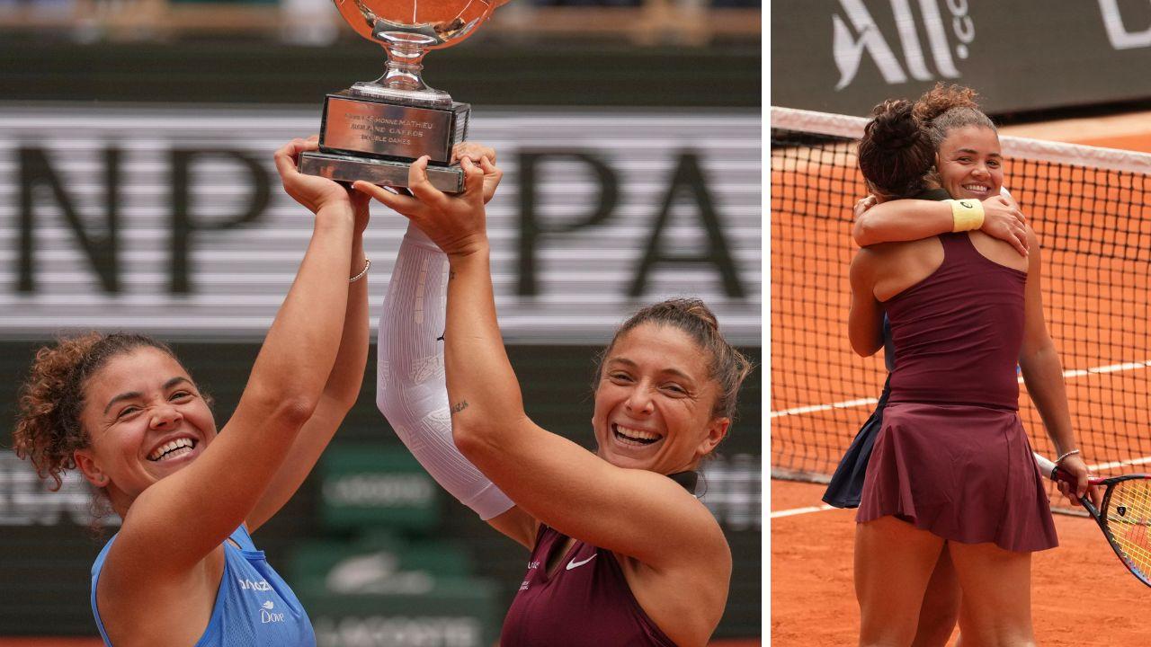 
	La gioia di Jasmine Paolini e Sara Errani, vincitrici del Roland Garros

