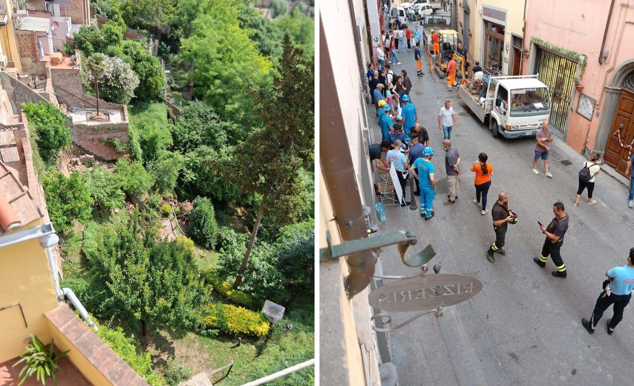 Perdita d’acqua in centro a San Miniato: 23 sfollati. Chiusi 4 negozi, uno studio e un asilo