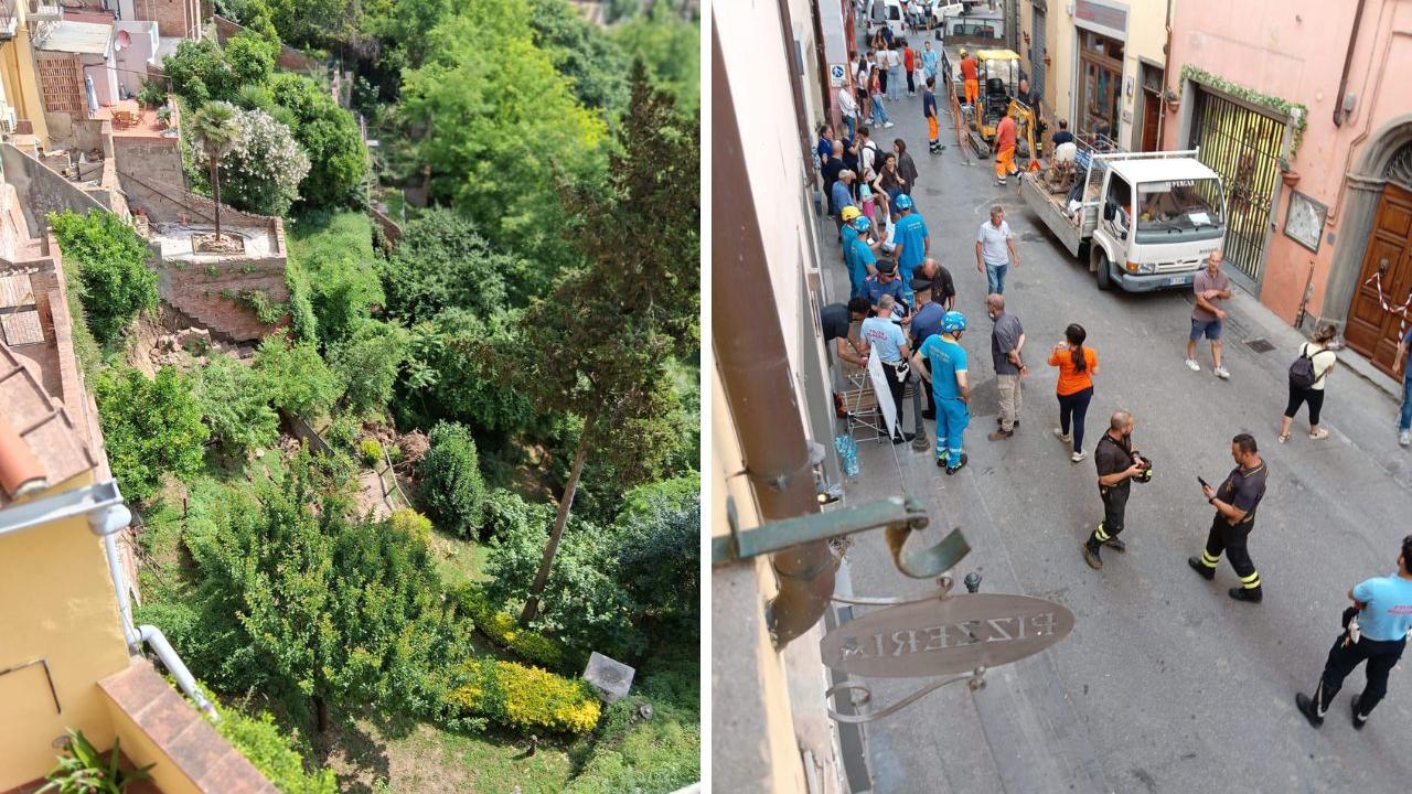 Perdita d’acqua in centro a San Miniato: 23 sfollati. Chiusi 4 negozi, uno studio e un asilo