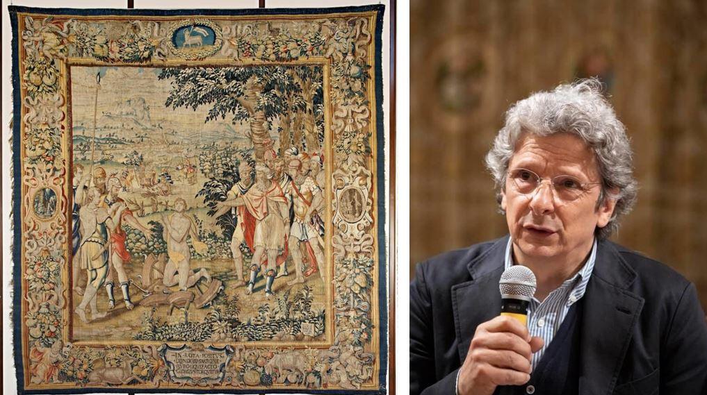 “Decapitazione di San Giorgio” a Ferrara, l’arazzo restaurato grazie all’otto per mille
