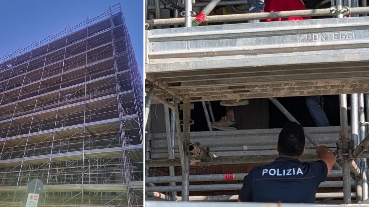 L'intervento degli agenti di polizia