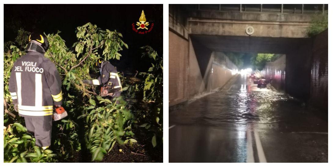 Maltempo su Reggio Emilia e provincia: 120 interventi dei vigili del fuoco, strade bloccate e blackout