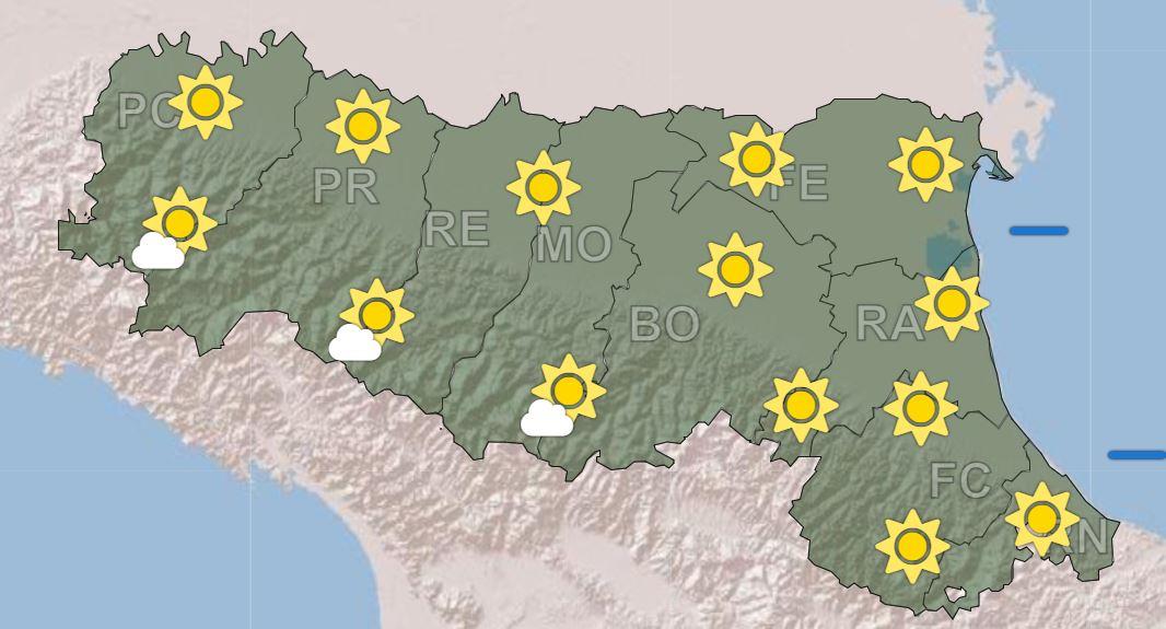 
	Le previsioni di Arpae per domenica 15 giugno

