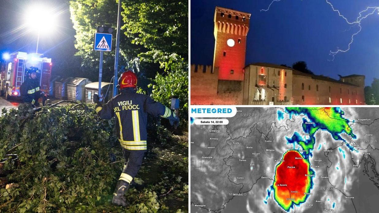 Violento temporale di calore nel Modenese: alberi caduti, strade bloccate, eventi rovinati – Video