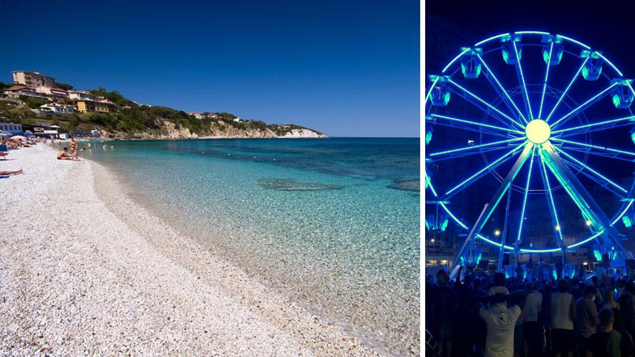 La spiaggia delle Ghiaie e una ruota panoramica