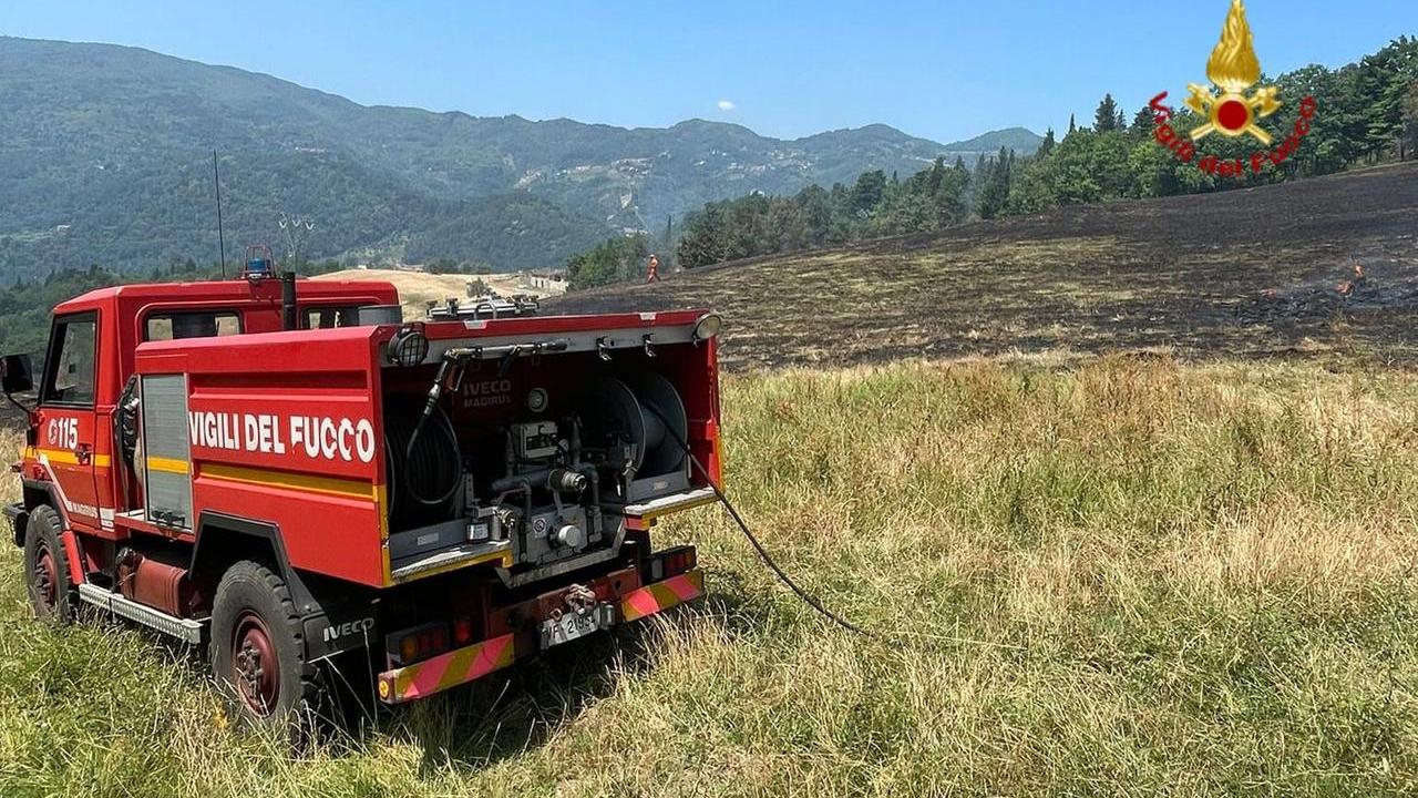 I vigili del fuoco in azione a Vaiano