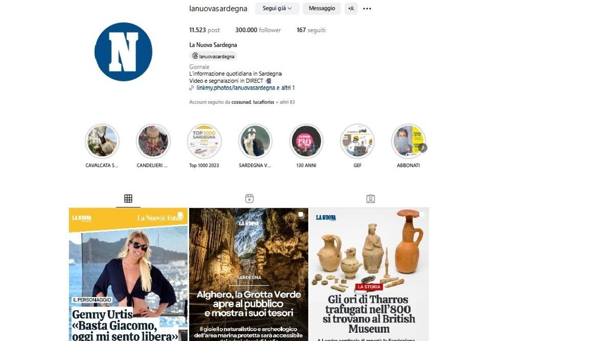 La Nuova Sardegna è sempre più social: 300mila follower su Instagram