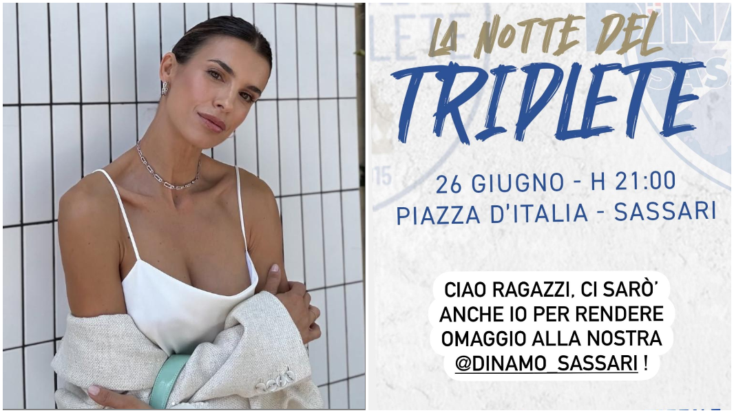 Elisabetta Canalis madrina della festa della Dinamo a Sassari
