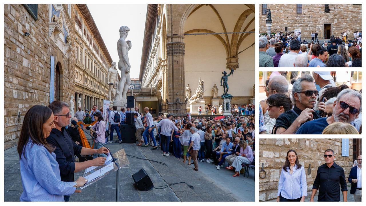 Firenze, in 300 in piazza con Massini contro il declassamento della Pergola: «Lo fanno per punirmi». Cosa c’è dietro e la replica di Giuli