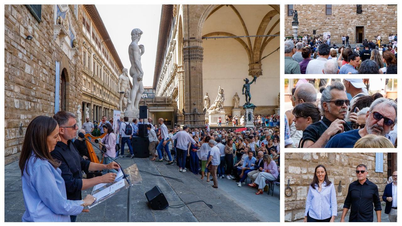 Firenze, in 300 in piazza con Massini contro il declassamento della Pergola: «Lo fanno per punirmi». Cosa c’è dietro e la replica di Giuli