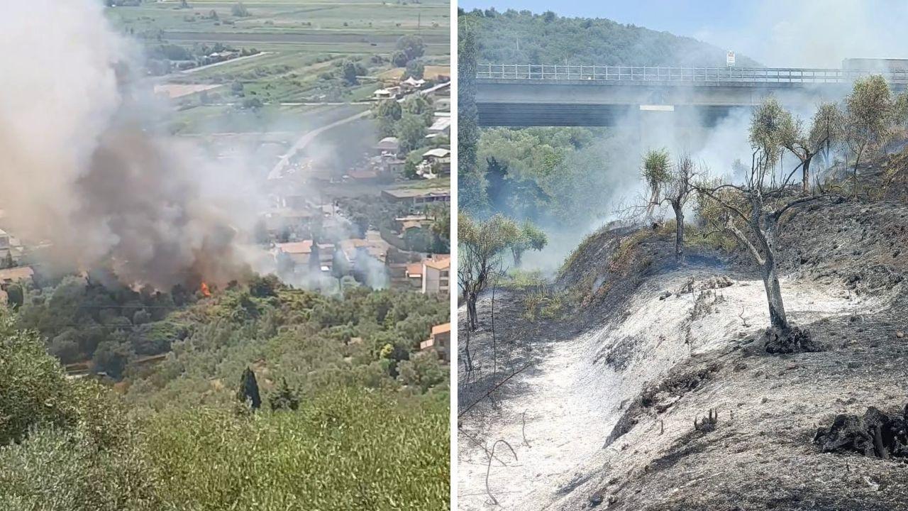 L'incendio a Massarosa 