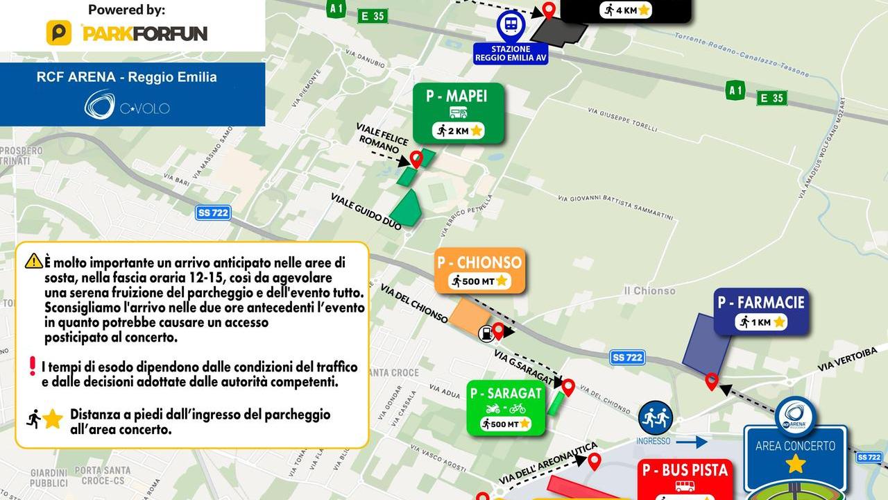 Il concerto di Ligabue al Campovolo: ecco come raggiungere la Rcf Arena