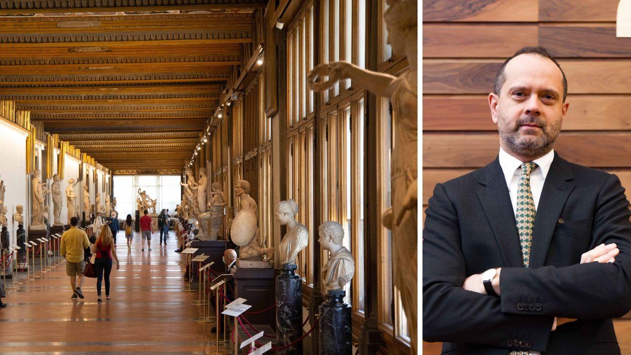 
	Il museo&nbsp;degli Uffizi di Firenze e il direttore Simone Verde

