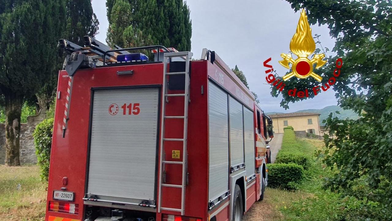 I vigili del fuoco sul luogo dell'incidente