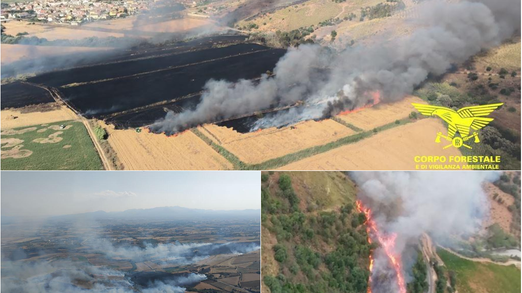 Giornata di incendi in Sardegna: 18 roghi, in fumo ettari di pascoli alberati