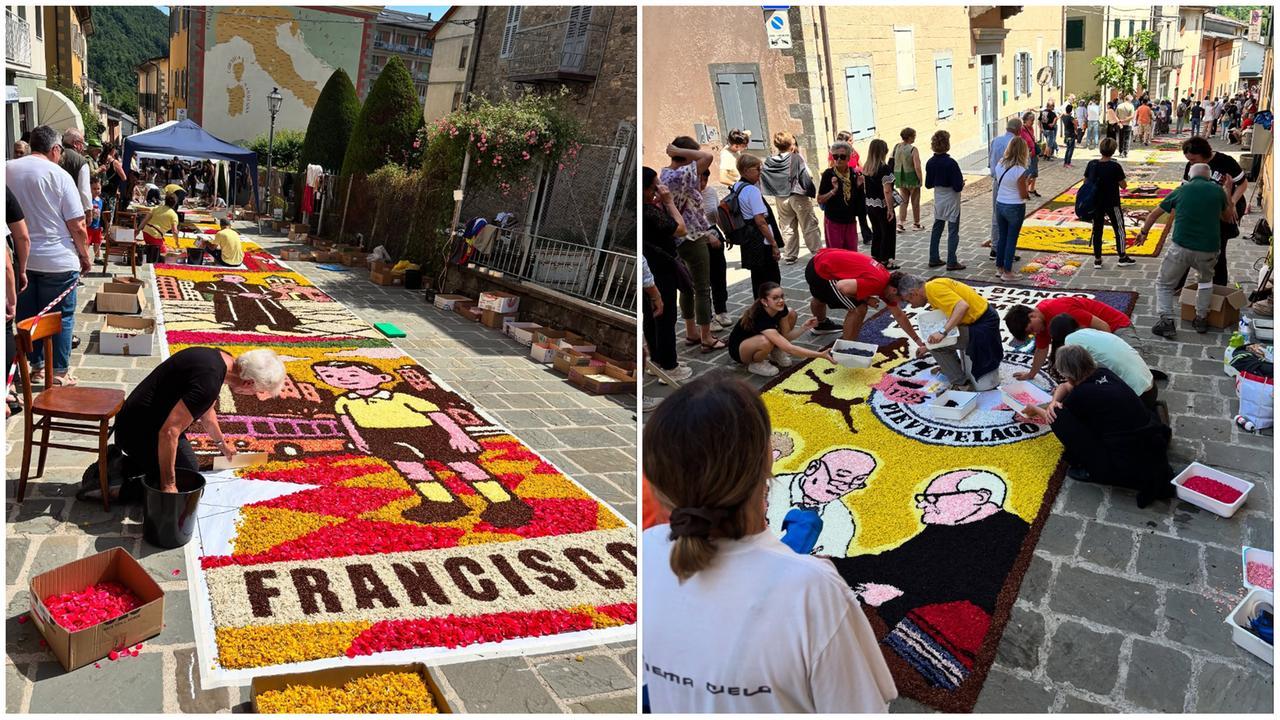 La magia dell’Infiorata a Pievepelago: dai tappeti “dipinti” un forte richiamo alla pace – Le foto