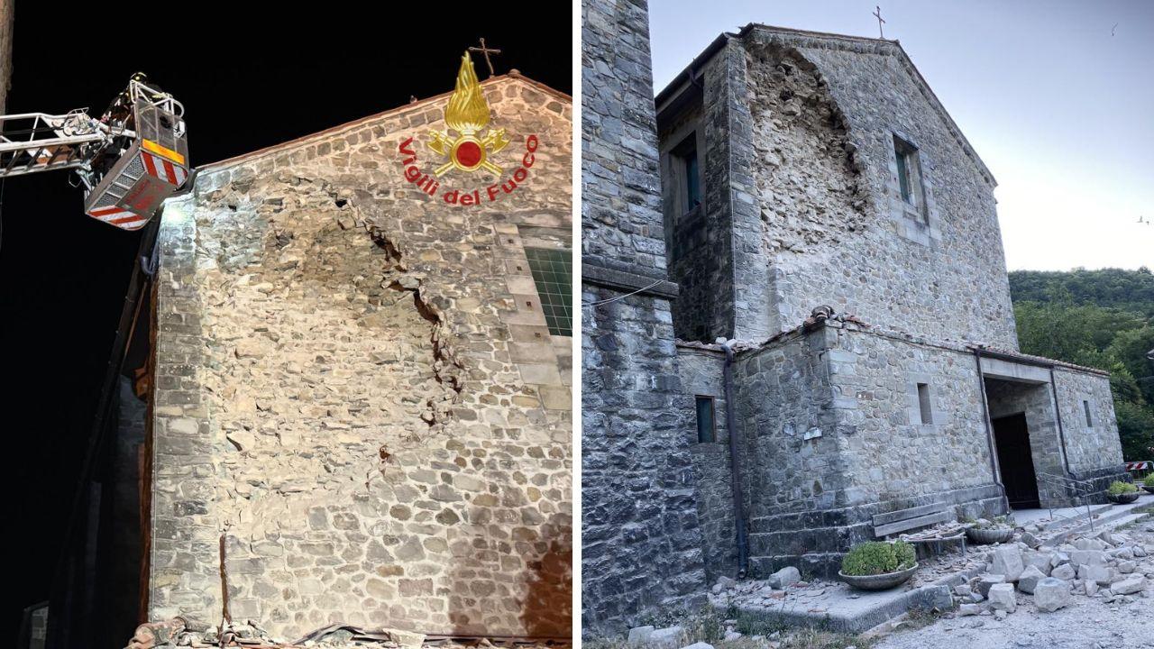 
	L&rsquo;intervento&nbsp;dei pompieri e le condizioni della facciata dopo il crollo&nbsp;(foto da La voce della montagna)

