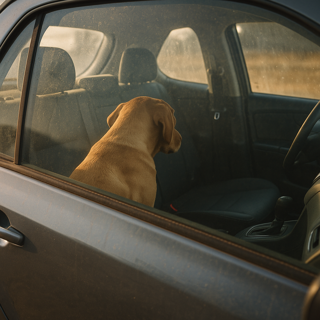Cane lasciato chiuso in auto davanti al tribunale: lo salvano i carabinieri