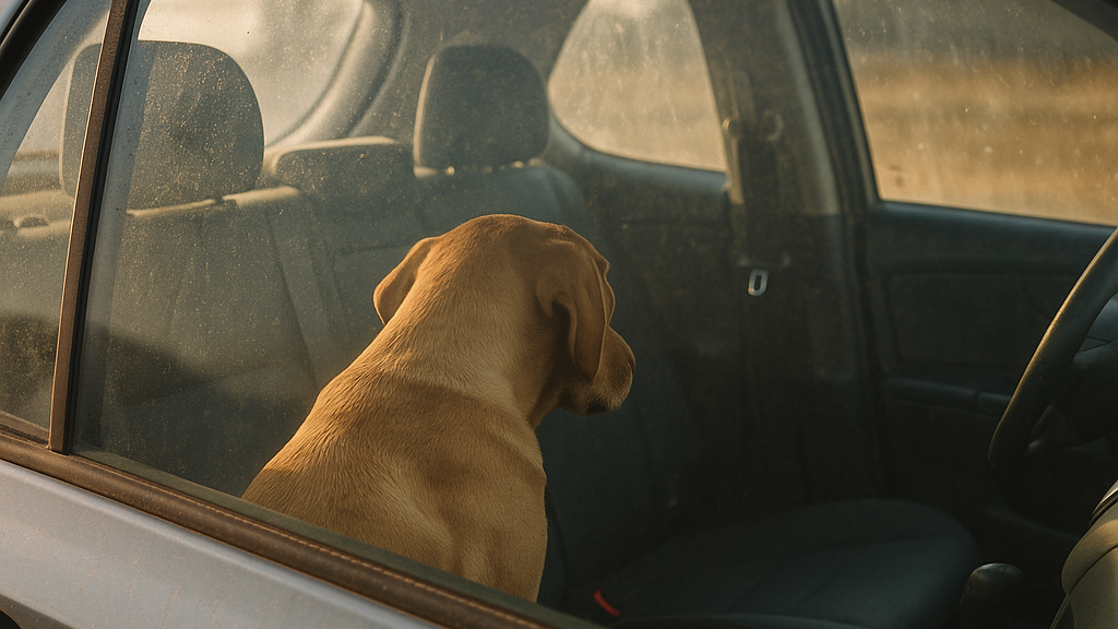 Cane lasciato chiuso in auto davanti al tribunale: lo salvano i carabinieri