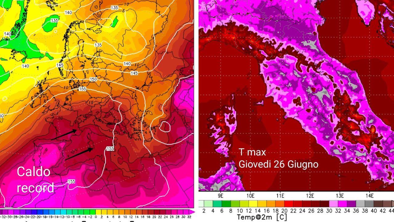 
	Il grande caldo nelle carte del Centro Meteo Toscana

