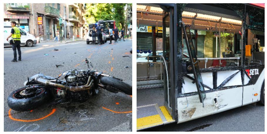 Si schianta in moto contro un autobus: 25enne gravissimo
