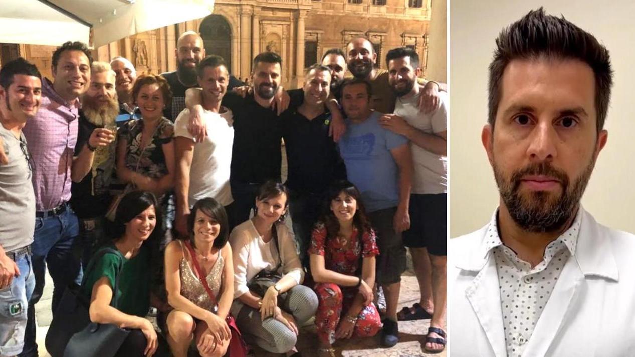 Gli amici e il prof. Gabriele Molteni
