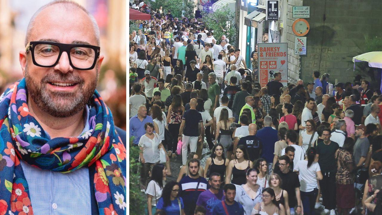 
	Il sindaco Matteo Franconi e le persone in corso Matteotti

