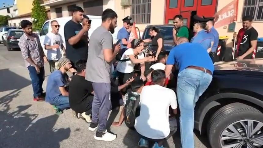 Attimi di tensione davanti all'azienda Li Bssi di Quarrata
