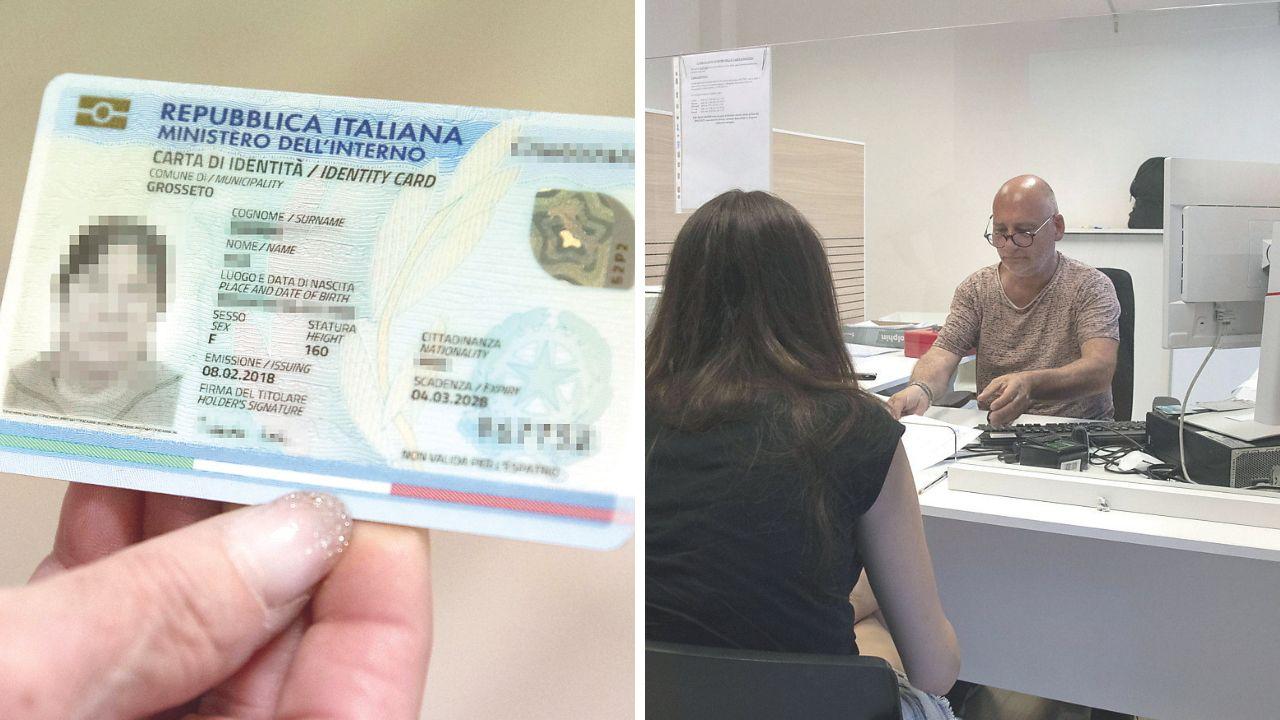 
	Una carta di identit&agrave; elettronica; gli uffici dell&rsquo;Anagrafe a Grosseto (foto Agenzia Bf)

