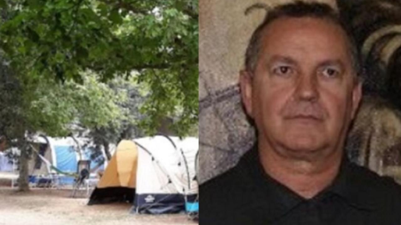 A sinistra tende da campeggio al "Blucamp Natural Village". A destra Giuseppe Mazzotta, il funzionario dei vigili del fuoco arrestato
