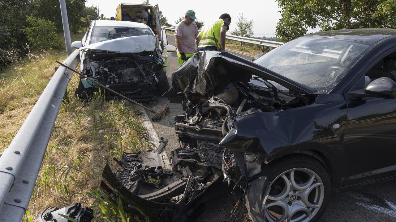 L'incidente sul cavalcavia a Baggiovara