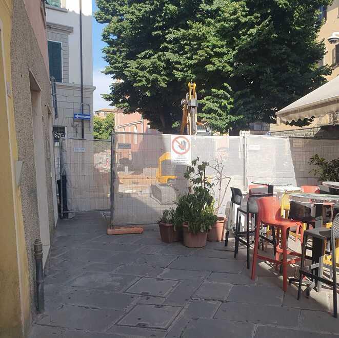 
	Il cantiere di piazza de La Palma a Grosseto in una foto scattata il 27 giugno

