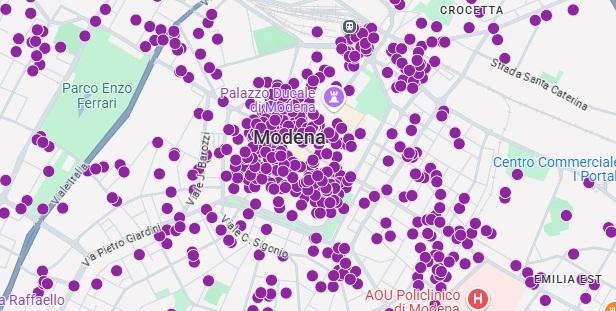 
	La mappa del centro storico &ldquo;invaso&rdquo; di annunci (Fonte: Airdna)

