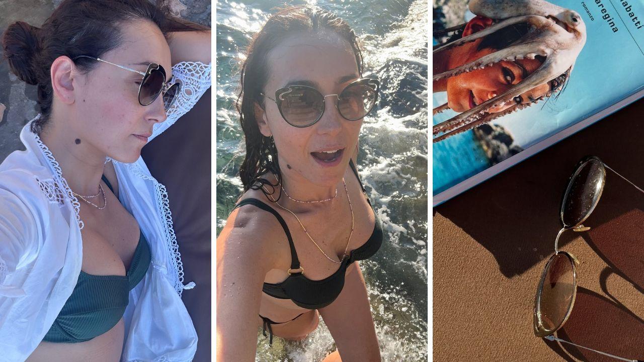 Tre immagini di Caterina Balivo in Toscana (foto Instagram)