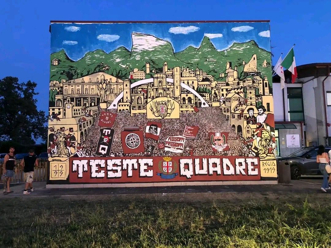 Reggiana, al circolo Pigal svelato il murales delle Teste Quadre