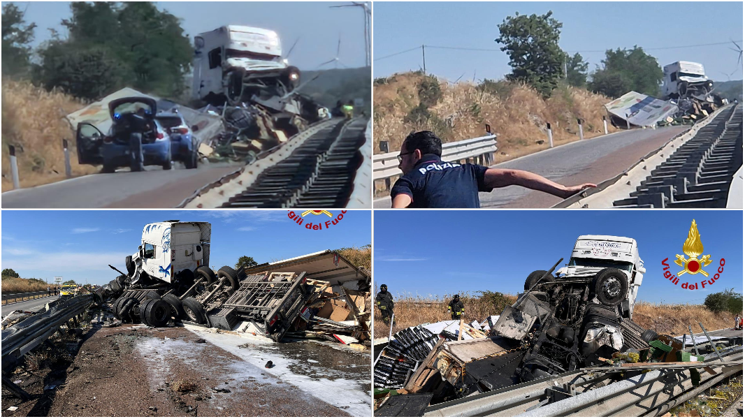 Tir si ribalta sulla 131 e invade la corsia: morto il conducente – VIDEO