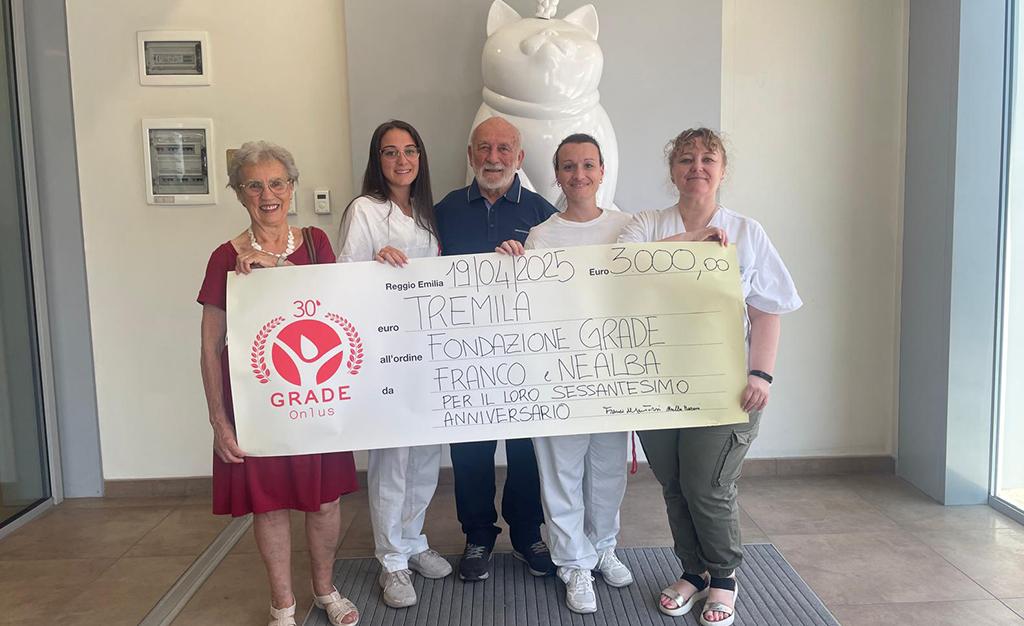 Per i loro 60 anni di matrimonio donano 3 mila euro al Grade