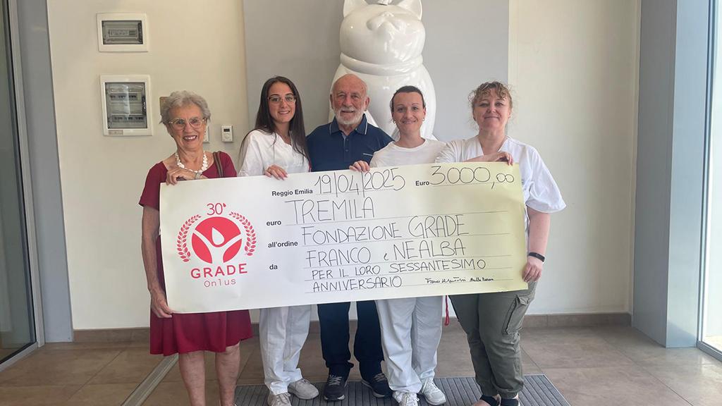 Per i loro 60 anni di matrimonio donano 3 mila euro al Grade