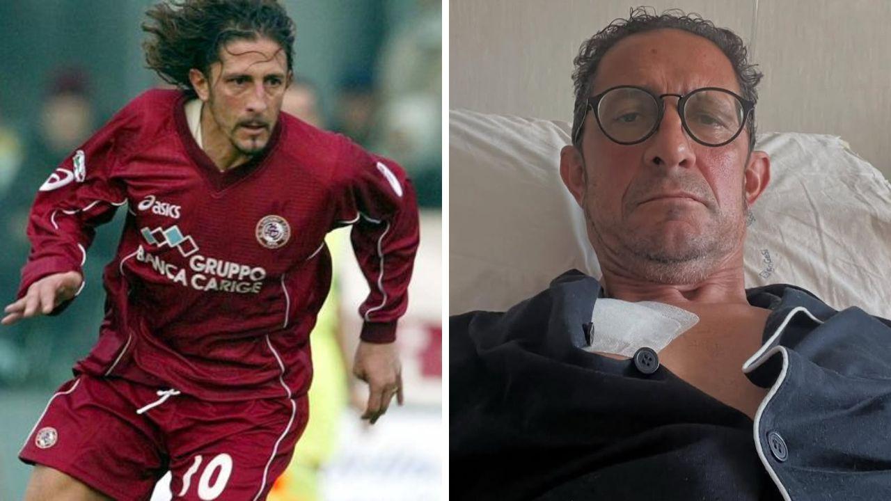 
	Igor Protti con la maglia del Livorno e in ospedale

