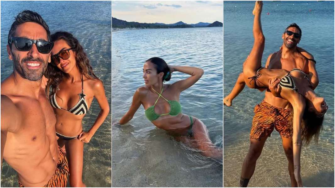 Giorgia Palmas con il suo Filippo in vacanza in Sardegna