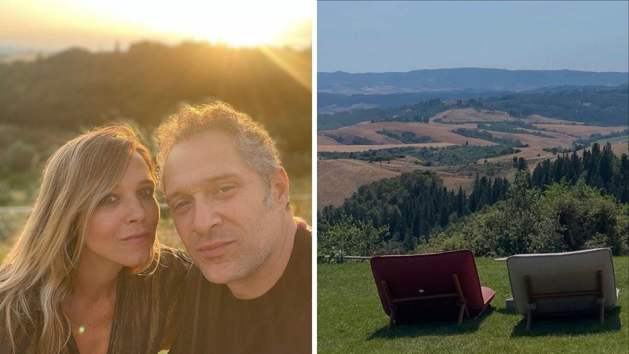 La coppia e lo splendido paesaggio (foto Instagram)