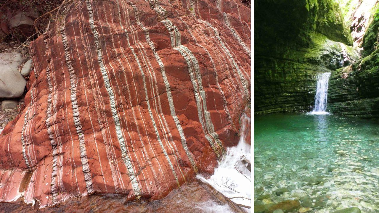 La roccia "materasso" e l'Orrido di Botri in Lucchesia