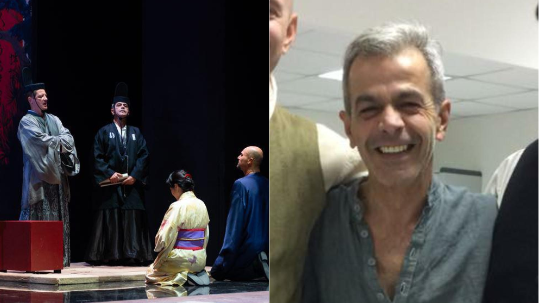 Antonello Lambroni a destra in piedi e in un'immagine sorridente