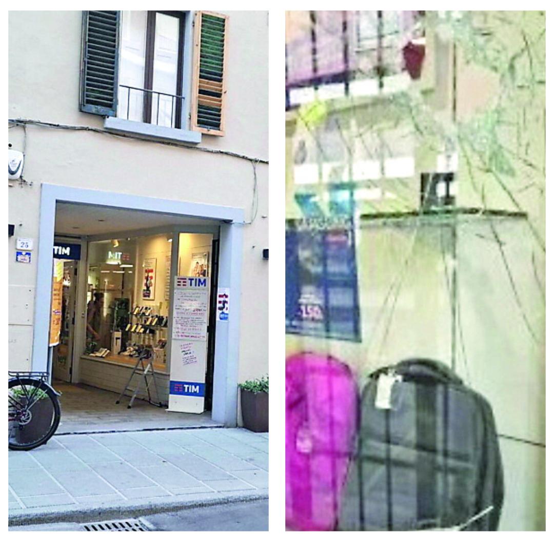 Pistoia, spaccata e furto al negozio di telefonia Phoning