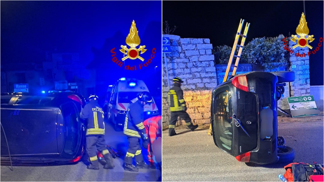 Perde il controllo dell’auto che si ribalta: ferite cinque persone tra cui una bambina