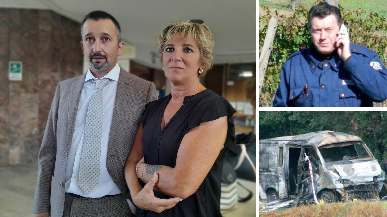 L’avvocato Matteo Brogioni e Fiorella Ferroni (a sinistra), Raffaele Baldanzi e il furgone assaltato